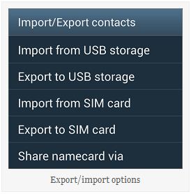 Import and export contacts