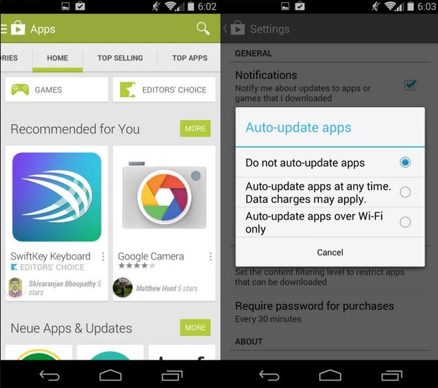 Disable Apps Auto Update On Android